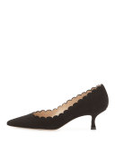 Srilasca Scalloped Suede Pump, Black