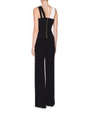 Thornhill Crisscross Peplum Top, Black/White