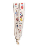 Allover Wink Shoulder Strap for Handbag, White/Multi