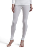 Pure Silk Leggings, Pale Cream