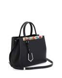 2Jours Petite Studded Leather Tote Bag, Black