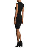 Sleeveless Stretch Tank Dress, Black