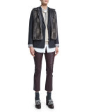 Prince of Wales One-Button Blazer, Graphite