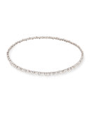 18K White Gold Diamond Baguette Choker Necklace, 3.0 tdcw