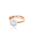 Bouton 8mm Rainbow Moonstone Cabochon Ring, Size 7/54