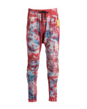 Tie-Dye Moto Jogger Pants, Red/Blue