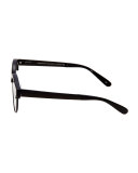 Cleopatra Monochromatic Semi-Rimless Sunglasses, Black