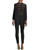 Keena Printed Ponte Leggings, Black
