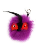 Monster Fur Charm for Handbag, Pink Multi