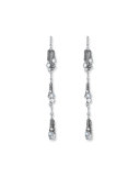 Tallulah Crystal Chain Drop Earrings, Gray Metallic
