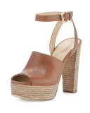 Trina Leather Platform Sandal, Luggage