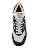 585 Bringback Suede-Mesh Sneaker, Navy/Gray