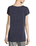 Cupro Cap-Sleeve Lounge Top