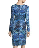 Long-Sleeve Printed Jersey Dress 