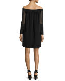 Eva Off-the-Shoulder Silk Mini Cocktail Dress