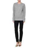 Rockstud-Trim Skinny Jeans, Navy Denim