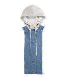 Chambray Hoodie Dickey, Blue