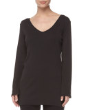 Cotton Ribbed V-Neck Tunic