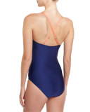 Patchwork-Print One-Piece Swimsuit