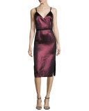 Soleil Metallic Strappy Cocktail Dress