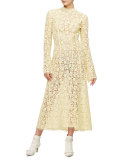Victorian-Lace Midi Gown, Lemongrass
