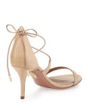 Linda Patent Leather Sandal, Nude