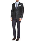 Check Two-Button Wool Sport Jacket, Green Multi