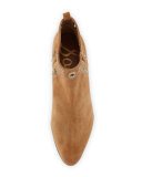 Rubin Suede Grommet Bootie, Beige