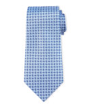 Geometric Box-Print Silk Tie, Lavender