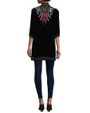 Ava Velvet Draped Cardigan