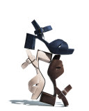 Crisscross Suede Platform Sandal, Bleu