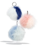 Two-Tone Fox Fur Pompom, Pink Combo