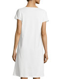Yolanda Lace Cap-Sleeve Gown, White