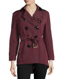 Knightsdale Hooded Relaxed Trenchcoat, Deep Claret