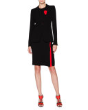 Tuxedo Jacket W/Knotted Lapel, Black/Scarlet