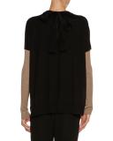 Cashmere Bow-Back Sweater, Black