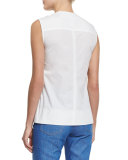 Sleeveless Lace-Up Blouse