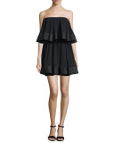 Not-To-Be Tiered Mini Dress, Black