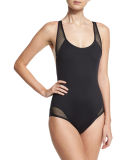 Sporty Soul Mesh Zip-Back One-Piece Swimsuit