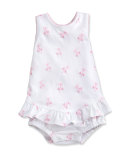 Baby Ballet Slippers Ruffle Bubble Playsuit, Pink, Size 3-18 Months
