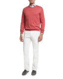Summer Stripe Sport Shirt, Red