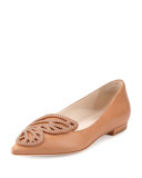 Bibi Butterfly Studded Flat, Tan