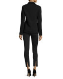 Frayed-Trim Knit Jacket, Black