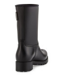 Buckle Rubber Rain Boot, Black
