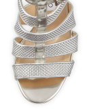 Marquee Metallic Woven Sandal, Silver