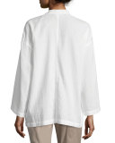 Organic Cotton Open-Front Boxy Jacket, Plus Size