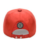 Croc-Detail Silk Baseball Hat, Red