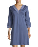 Moments Lace-Trim Gown, Indigo