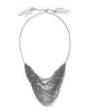 Anastasia Multi-Row Chain Necklace, Gray Metallic