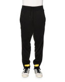 Drawstring Sweatpants w/Arrows, Black/Yellow